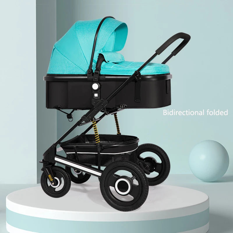 Folding High-Landscape Baby Stroller — Reclining Bassinet Seat, 20kg Capacity, Compact Fold, 3C Certified
