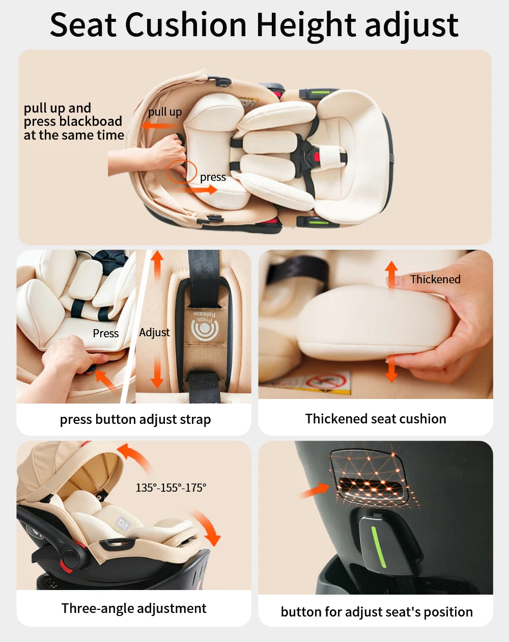 3-in-1 Baby Stroller Car Seat Set, Travel System for Newborn, Baby Carriage with Isofix Base Reversible Stroller Upto 55lbs, Foldable Stroller Suit Newborn to Toddler
