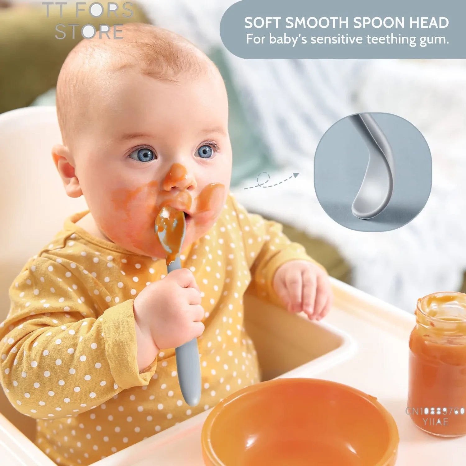 Silicone Baby Feeding Spoon Set — BPA-Free, Food-Grade Silicone, Soft Gum-Safe Tips, CE/LFGB Certified, Infant Weaning