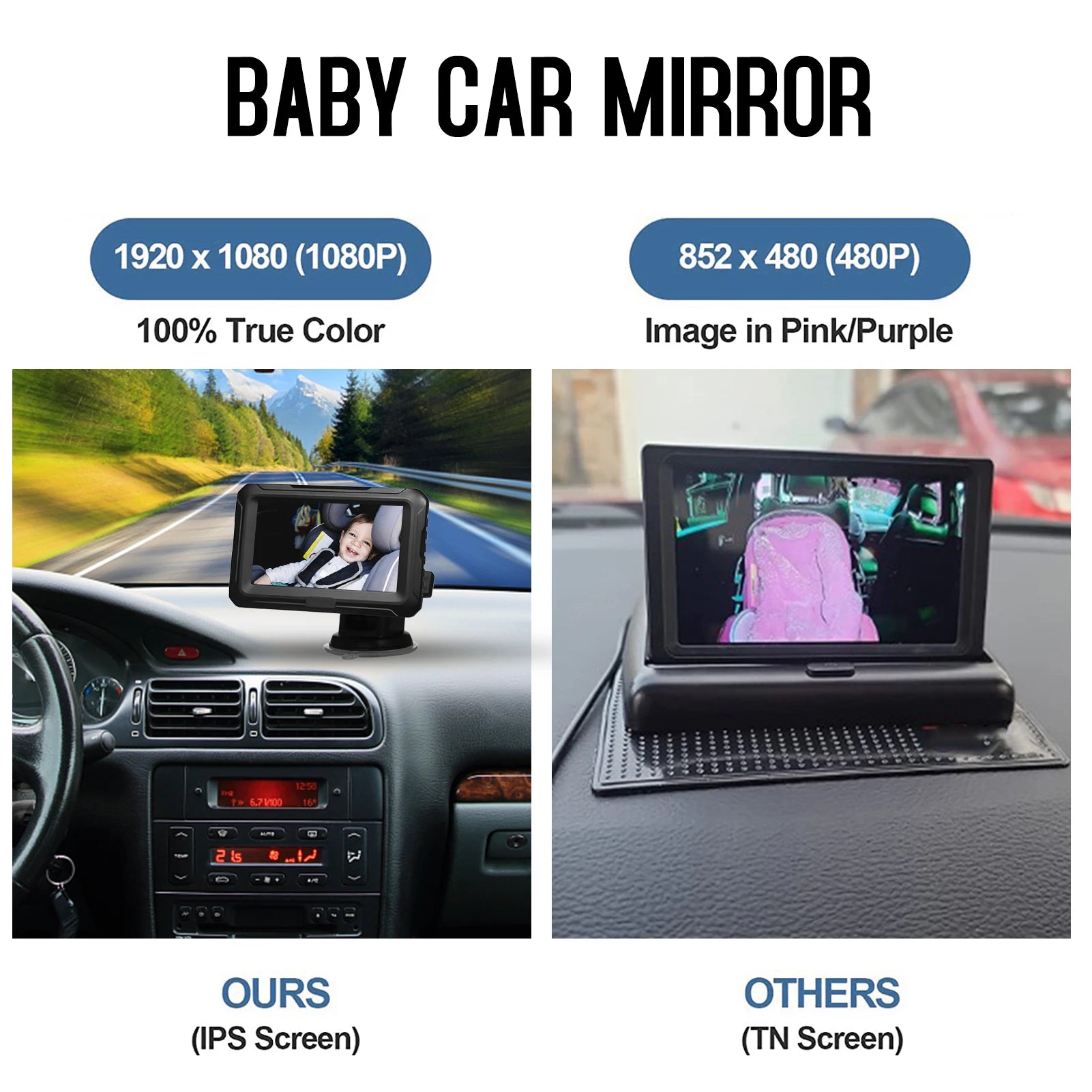 Baby Car Mirror with 4.3" HD Screen