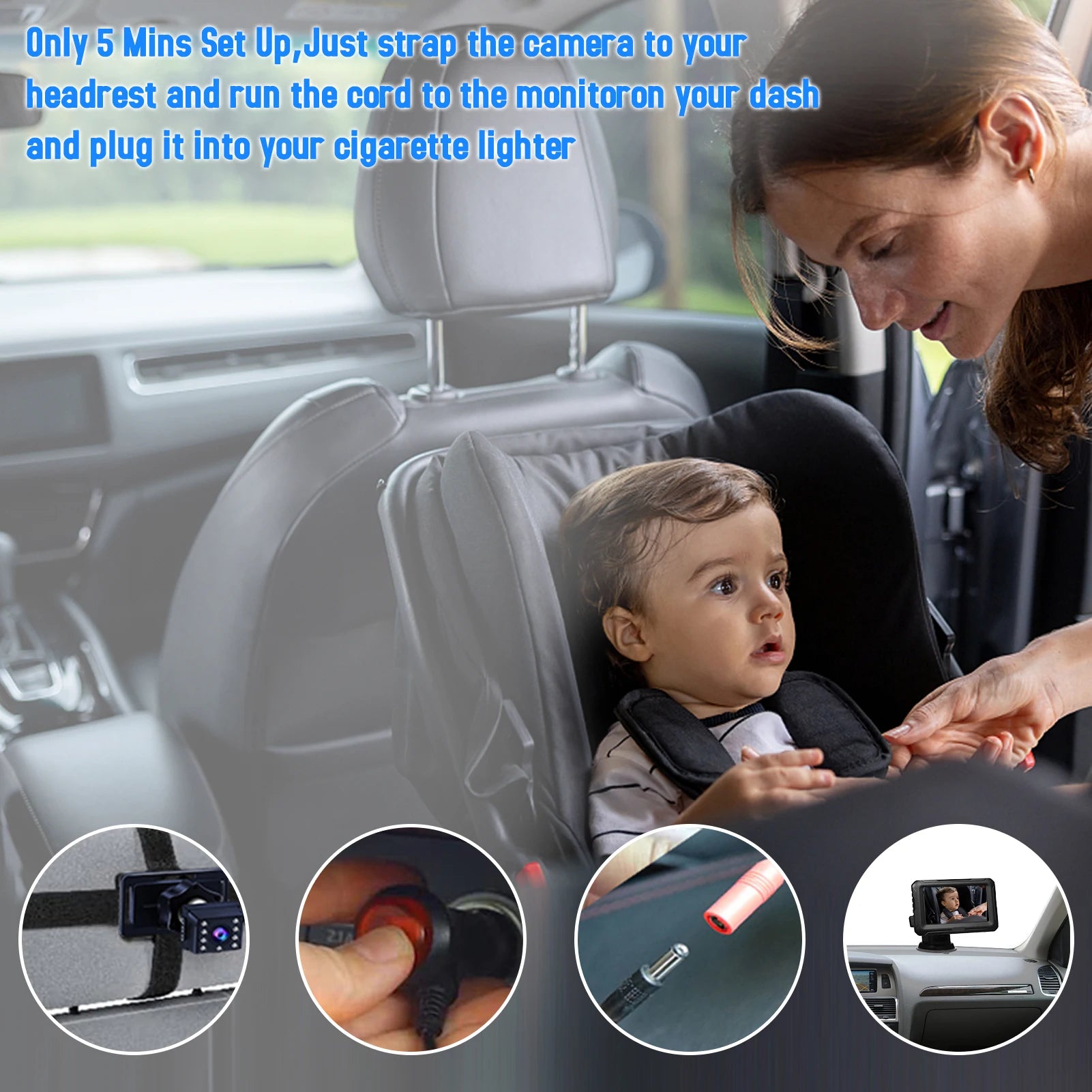 Baby Car Mirror with 4.3" HD Screen