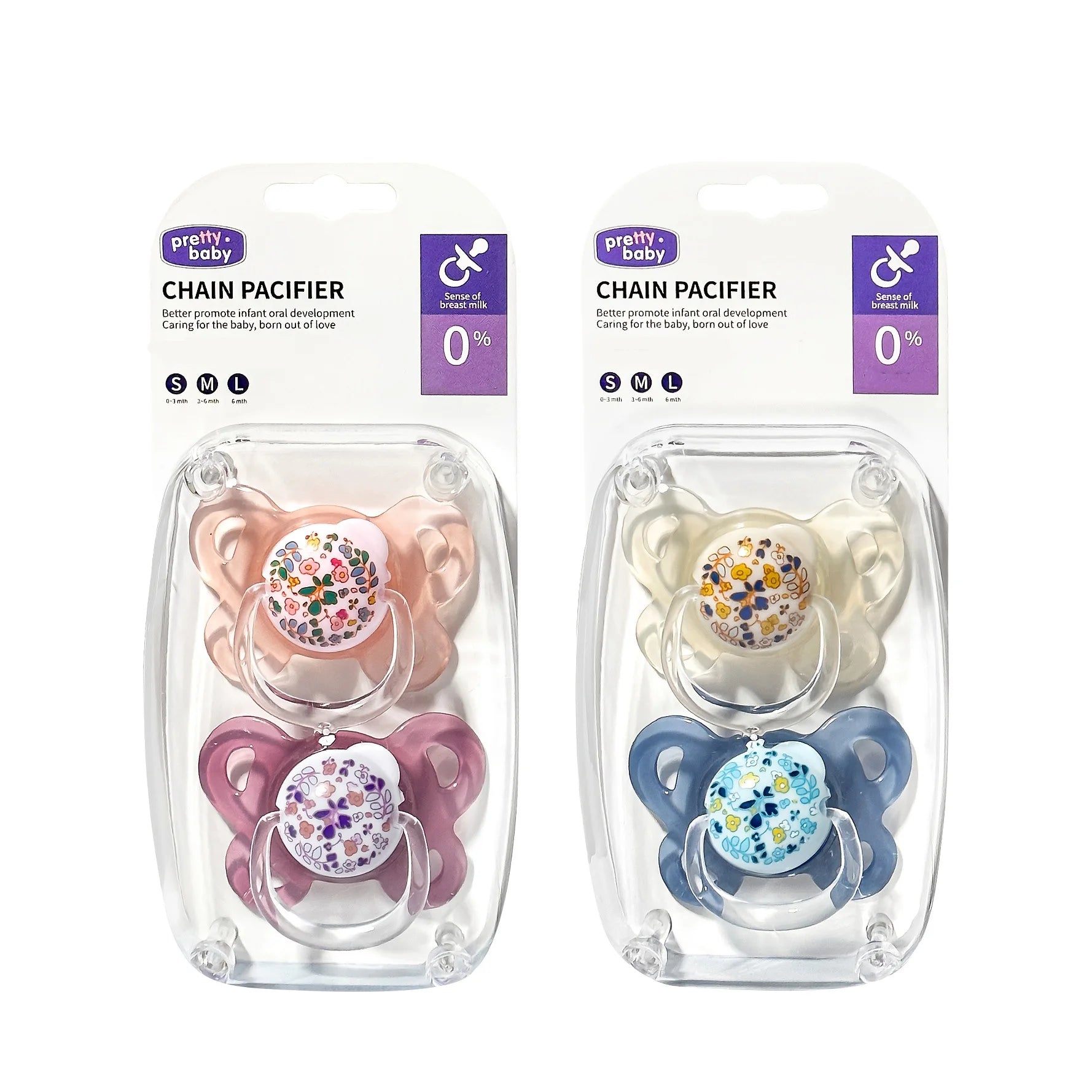 Flower Baby Pacifier with Cover, 2-4 Pack
