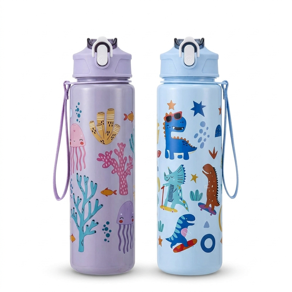 25oz Dinosaur Water Bottle For Kids - pure white product image