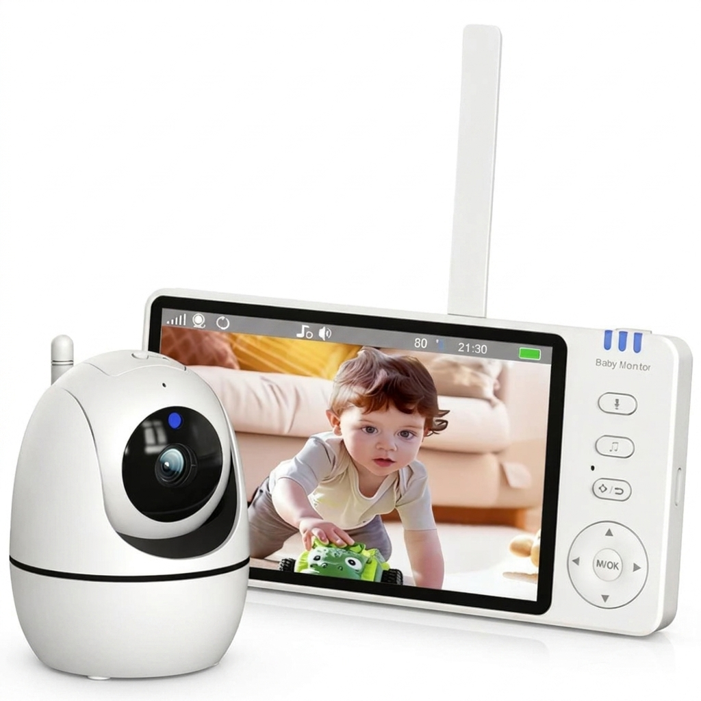 5 Inch Video Baby Monitor - pure white