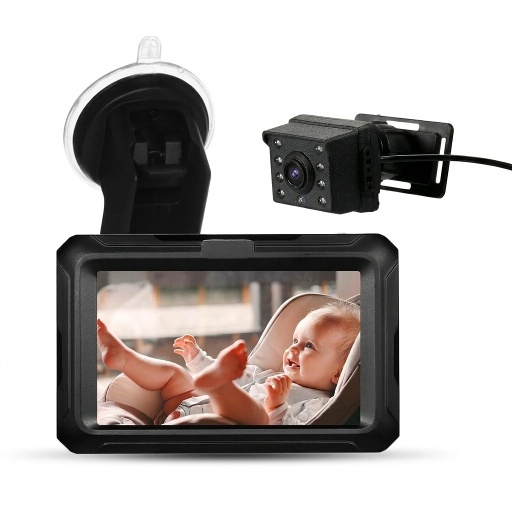Baby Car Mirror Rear View Monitor - pure white