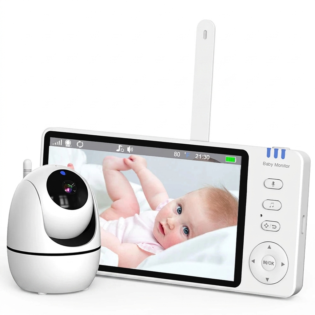 Video Baby Monitor 5 inch - pure white