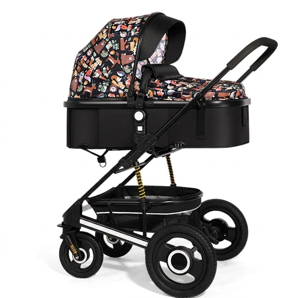 Portable Folding Baby Stroller - pure white