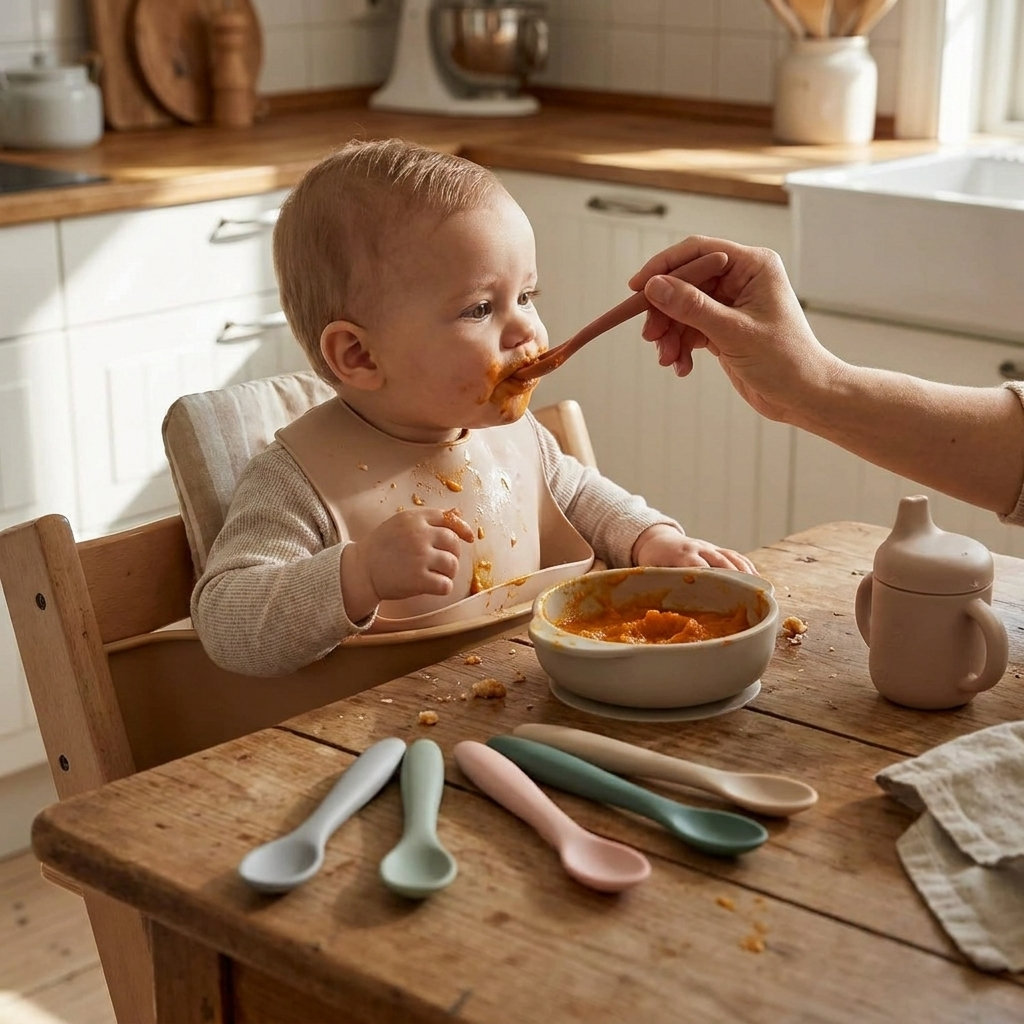 Silicone Baby Feeding Spoon Set - lifestyle