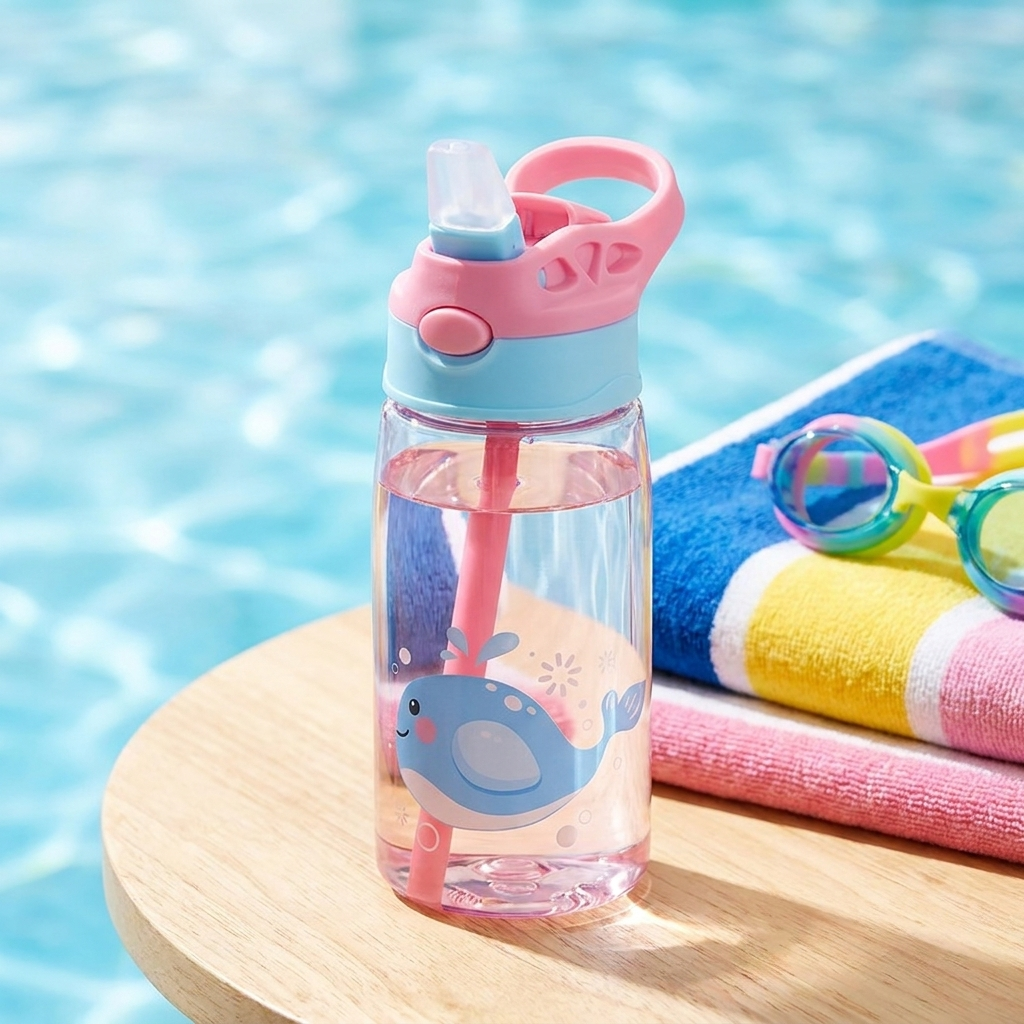 16oz Kids Sippy Cup - Whale - poolside lifestyle